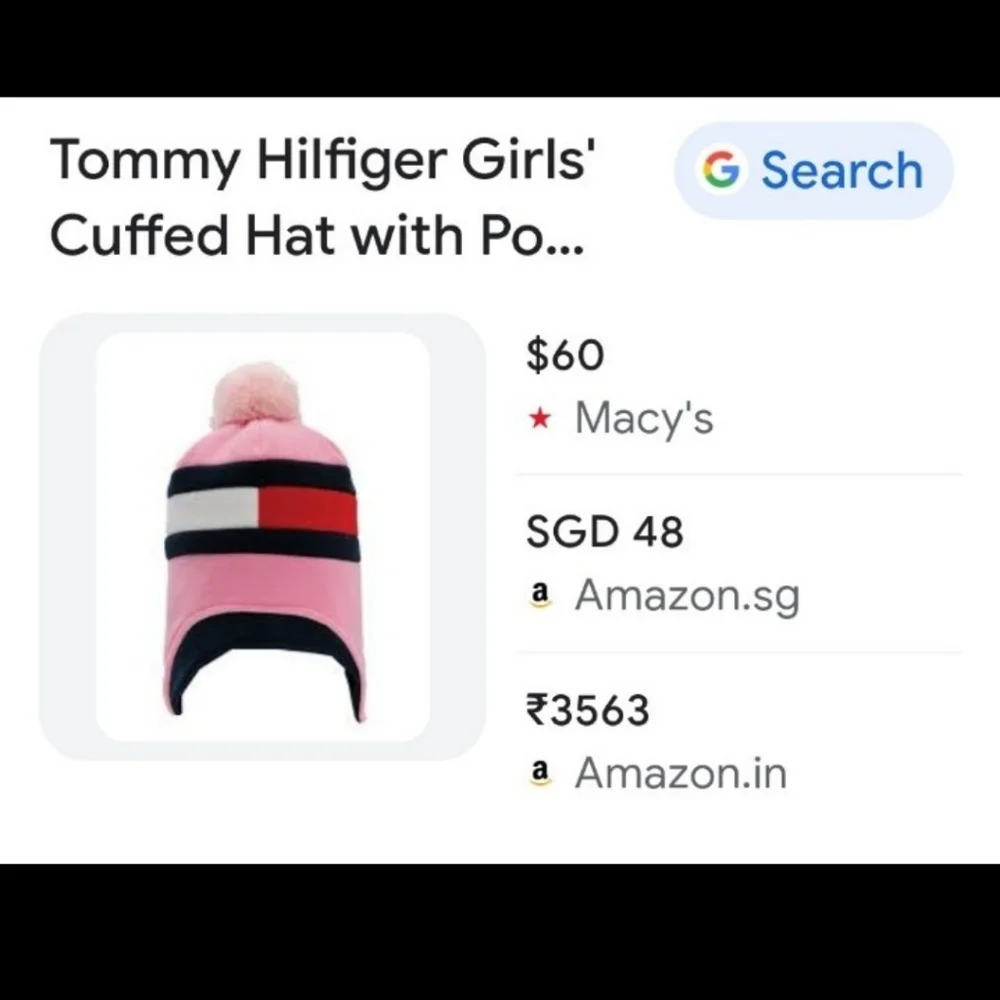 TOMMY HILFIGER Girls Fleece Flag Earflap Hat in Rose Shadow Girls 8-16 BNWT $60